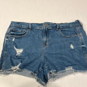 Old navy boyfriend cut off jean shorts medium wash size 14